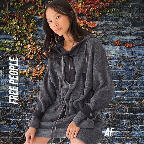 WE THE FREE SADIE SURPLUS HOODIE BLACK & GREY NEW XS & Large - Picture 1 of 11